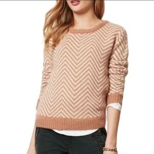 Ganni for Anthropologie Chevron Knit Candy Floss Wool Angora Blend Sweater
